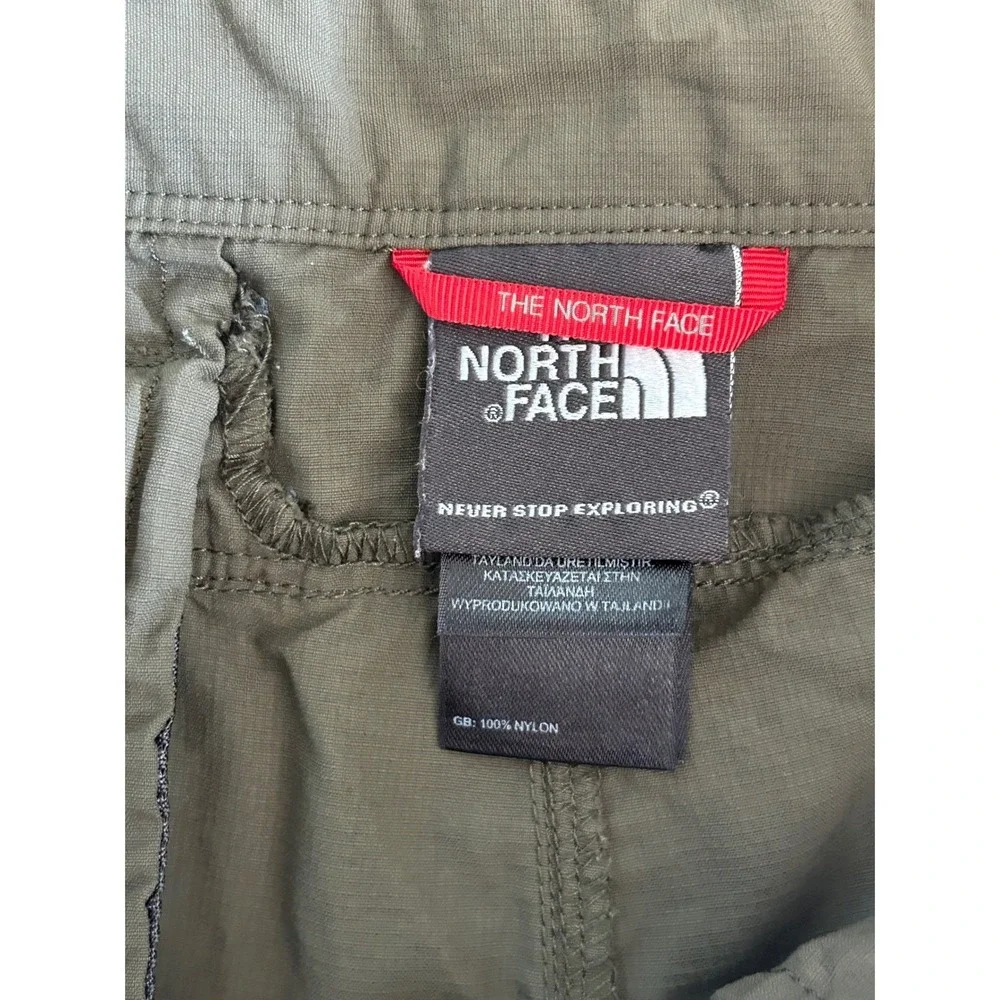 The North Face Mens Horizon Cargo Shorts Olive Green Ripstop Nylon Hiking Size L